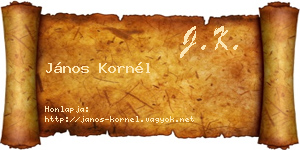 János Kornél névjegykártya