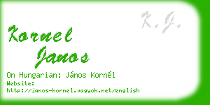kornel janos business card