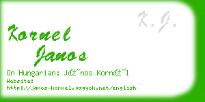 kornel janos business card